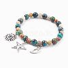 Natural Gemstone Charm Bracelets BJEW-JB03349-2