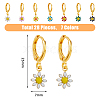 28Pcs 7 Colors Brass Enamel Dangle Leverback Earrings EJEW-AB00029-2