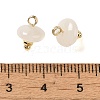 Natural Quartz Crystal Rock Crystal Rondelle Charms with Rack Plating Brass Loops G-G110-05B-06-3