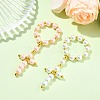 2Pcs 2 Colors Glass Pearl Beads Cross Pendant Decorations HJEW-JM02709-01-1