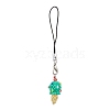 3Pcs 3 Colors Glass Beaded Ice Cream Pendant Decorations HJEW-MZ00179-3