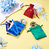 10Pcs Brocade Good Luck Fortune Drawstring Gift Blessing Bags PAAG-TADJ0001-01F-5
