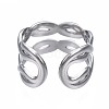 304 Stainless Steel Twist Wrap Open Cuff Ring RJEW-T023-06P-2