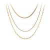 Titanium Steel Chains Three Layers Necklaces NJEW-D054-01A-01G-1