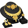 Alloy Pendant Necklaces & Stud Dangle Earrings & Rings & Link Bracelets Sets WGE4917-12-1