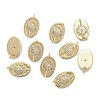 Brass Micro Clear Cubic Zirconia Pendants ZIRC-F120-087G-4