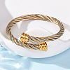 304 Stainless Steel Torque Bangles for Women BJEW-P310-24GP-2