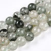 Natural Green Rutilated Quartz Round Beads Strands G-T140-8mm-02-2