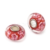 Lampwork & Brass Core European Beads LAMP-P019-01P-16-2