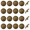 20Pcs 1-Hole Alloy Shank Buttons BUTT-GF0004-10AB-1