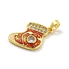 Christmas Brass Micro Pave Cubic Zirconia Pendant KK-H468-02D-02G-2