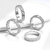 Brass Crushed Ice Pattern Finger Rings FS-WG1F485-08-2