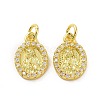 Brass Micro Pave Claer Cubic Zirconia Pendants KK-E068-VF070-2