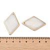 Electroplated Natural Freshwater Shell Pendants with Golden Plated Brass Edge SHEL-M019-01G-3