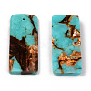 Assembled Natural Bronzite and Synthetic Turquoise Pendants G-N330-017-3