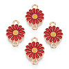 Zinc Alloy Enamel Sunflower Connector Charms ENAM-E011-01KCG-03-2