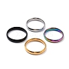 Ion Plating(IP) 304 Stainless Steel Simple Plain Band Finger Ring for Women RJEW-B036-05-1