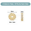 DICOSMETIC 20Pcs 2 Colors Brass Micro Pave Cubic Zirconia Bead Spacers ZIRC-DC0001-17-2