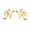 Golden Plated Alloy Letter Pendants PALLOY-J718-01G-N-1