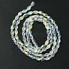 Transparent Electroplate Glass Beads Strands GLAA-K064-04A-AB03-2