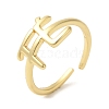 Word Fe Brass Open Cuff Rings RJEW-U008-07G-1