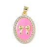 Brass Micro Pave Cubic Zirconia Enamel Pendants KK-L239-044G-1