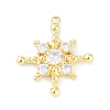 Brass Pave Clear Cubic Zirconia Pendants KK-F875-10G-1