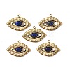 PVD Vacuum Plating 201 Stainless Steel Natural Natural Lapis Lazuli Pendants STAS-C064-VC912-1