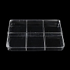 6 Grids Plastic Bead Containers with Cover CON-K002-03B-1