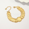 Elegant Brass Hollow Carved Golded Middle Eastern Coin Ladies Link Chain Bracelets for Women PG3395-3