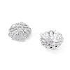 Rack Plating Brass Cubic Zirconia Bead Cap KK-A183-77P-2