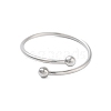 304 Stainless Steel Round Wrap Open Cuff Rings for Women Men RJEW-Z071-01P-2