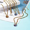 Natural Mixed Stone Donut Pendant Necklace NJEW-JN03815-2