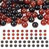 2 Sets 2 Colors Dyed & Heated Natural Black Agate & Red Agate Beads G-TA0001-45-11