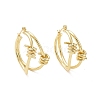 Brass Thorns Beaded Hoop Earrings for Women EJEW-F303-09G-1
