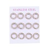 PVD Vacuum Plating 304 Stainless Steel Stud Earrings EJEW-C099-09RG-02-1