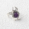 Natural Amethyst Spider Open Cuff Rings PW-WGC70E9-03-1