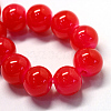 Baking Painted Imitation Jade Glass Round Bead Strands DGLA-Q021-6mm-05-2