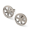 Non-Tarnish 201 Stainless Steel Stud Earring Findings STAS-D045-18P-1