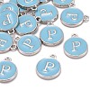 Platinum Plated Alloy Enamel Charms X-ENAM-S118-04P-P-4