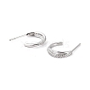 Sparkling Half Hoop Cubic Zirconia Earrings EJEW-C002-01P-RS-3