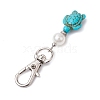 Sea Turtle Synthetic Howlite & Turquoise Pendant Decorations HJEW-JM02381-5