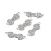 Brass Micro Pave Clear Cubic Zirconia Connector Charms KK-E068-VB393-4