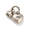 925 Sterling Silver Double Heart Charms FIND-Z069-03AS-1