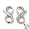 Rhodium Plated 925 Sterling Silver Double Opening Lobster Claw Clasps STER-Q187-01A-P-1