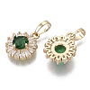 Brass Micro Cubic Zirconia Charms X-KK-N235-032D-2