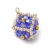 Beaded Cube Charms PALLOY-MZ00440-03-1