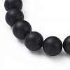 Natural Black Agate(Dyed & Heated) Beads Stretch Bracelets BJEW-JB04801-4