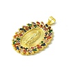 Real 18K Gold Plated Brass Micro Pave Cubic Zirconia Pendants KK-H472-16G-01-2