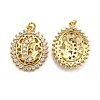 Brass Micro Pave Clear Cubic Zirconia Pendants ZIRC-J025-21G-2